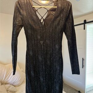 Elegant Black Glitter Dress